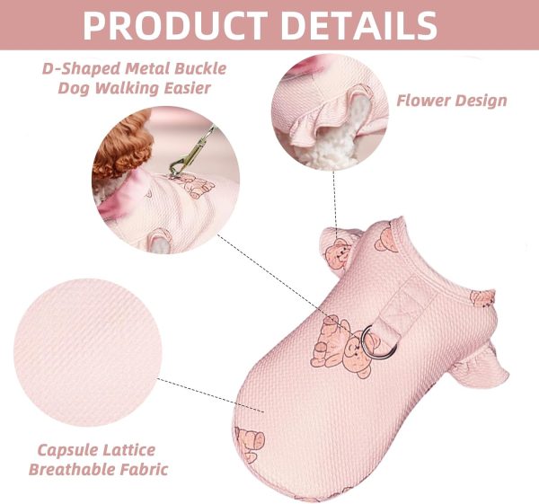 71pjRN6UZIL._AC_SL1500 Dog Pink T-Shirts Vest for Girls,Lightweight Stretchy Dog Tee Shirt Breathable Soft Cool Vests,Clothes for Puppy Kitty Cats Small Medium Dogs(Pink,Small)