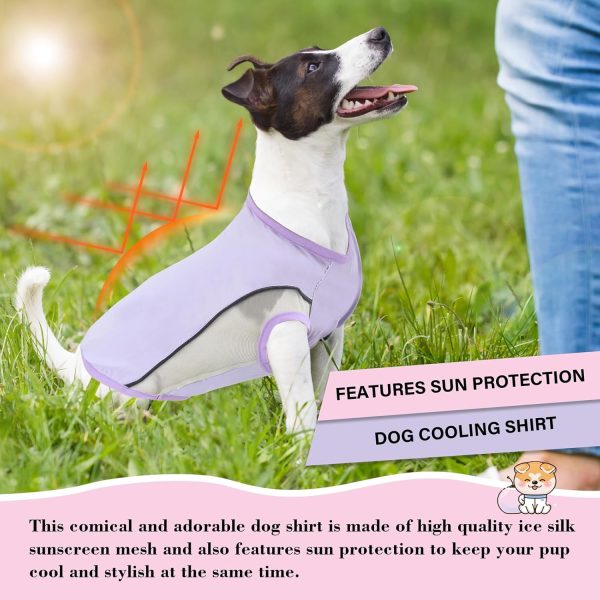 2 Pcs Dog Cooling Shirt Lightweight Breathable Cooling Vest for Summer Dog Beach Walking Hiking (Pink+Grey, l)