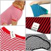 Dog Pajamas Cotton Striped Pup Jumpsuit, Breathable 4 Legs Basic Pjs Shirts for Puppy and Cat, Super Soft Stretchable Dog Jammies for Boys and Girls (Small, Pink+Green)