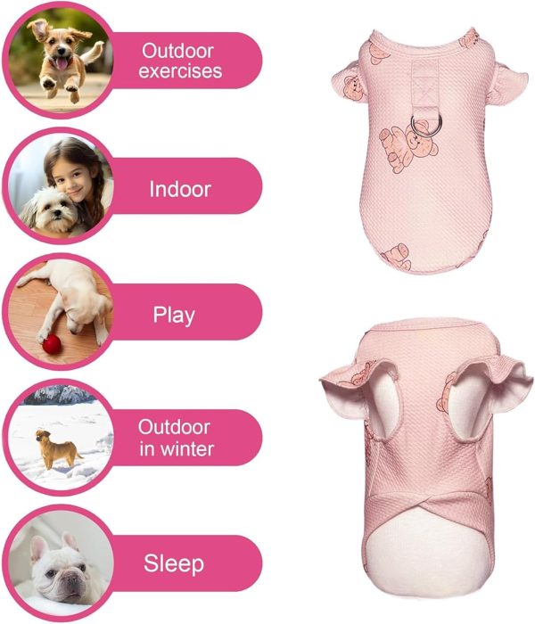 71r1IZuoDNL._AC_SL1500 Dog Pink T-Shirts Vest for Girls,Lightweight Stretchy Dog Tee Shirt Breathable Soft Cool Vests,Clothes for Puppy Kitty Cats Small Medium Dogs(Pink,Small)