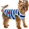 Pet Dog Striped T-Shirt Dogs Cats Cotton Vest Spring Summer Pet Apparel Tee Shirt Suitable for Small and Medium Large Pets French BullDog Bichon