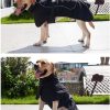 Dog Raincoat - Waterproof Dog Winter Jackets Windproof Coat with Velvet Inner Winter Dog Rain Coat with Reflective Strip,Black XL