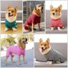 Dog Pajamas Cotton Striped Pup Jumpsuit, Breathable 4 Legs Basic Pjs Shirts for Puppy and Cat, Super Soft Stretchable Dog Jammies for Boys and Girls (Small, Pink+Green)