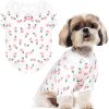Cute Dog Clothes for Small Dogs Shirts Pajamas Pink Floral Pet Jumpsuit for Girls Boys Puppy Cat Outfits with Harness D Ring Doggy Overalls Clothing for Shih tzu Teacup Chihuahua Maltese