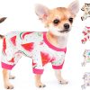 Pet Clothes Puppy Clothes for Small Dogs Boy Girl - Soft Stretch Dog Pajamas Dog Jumpsuit Cute Avocado Pattern Dog Pjs Shirts Dog Outfits Onesies for Chihuahua Yorkshire Teacup Dogs Cat Clothing