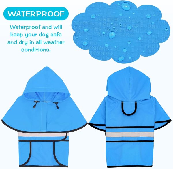 71zVf53pe1L._AC_SL1500 Dog Raincoat-Reflective Dog Rain Coat with Hoodie, Waterproof Lightweight Adjustable Dog Rain Jacket Poncho Slicker for Small Medium and Large Dogs (Medium, Blue)