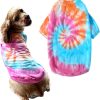 Dog T-Shirts 100% Cotton Soft Puppy Clothes Cute Prints Dogs Pocket Shirt for Small Dogs (Small PinkCat)