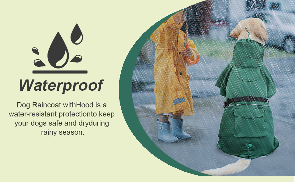 Dog Raincoat Green01