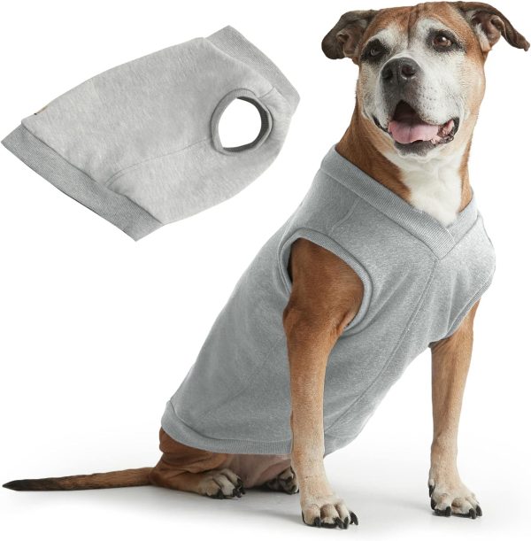 Casual Stretch Comfort Cotton Dog Sweatshirt Sweater Vest for Small Dogs, Medium Dogs, Big Dogs (3X-Large, Black)
