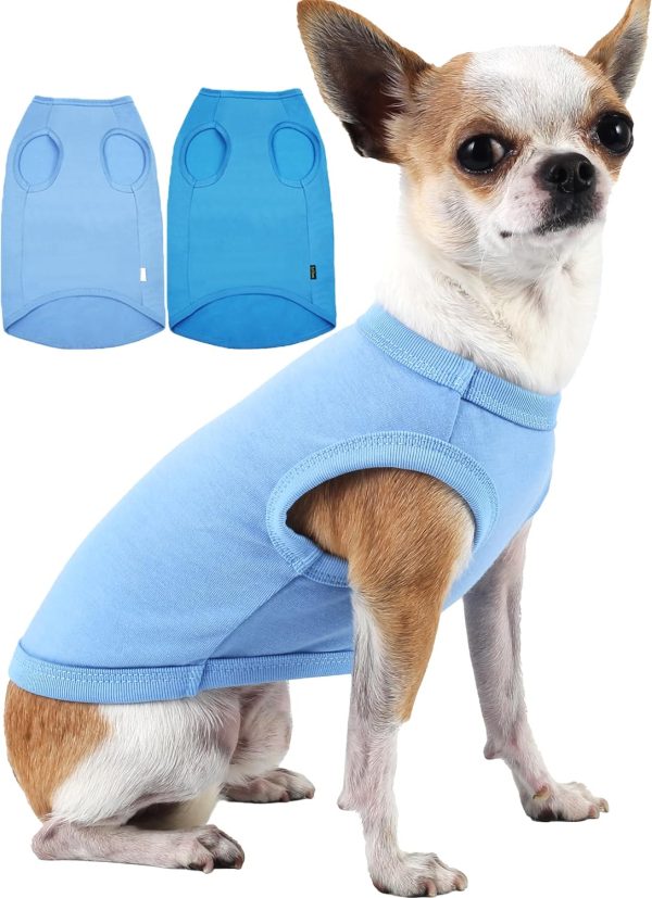 Dog Shirt,Combed Cotton T-Shirts,Soft Cool Boy Girl Tee for Small Dogs Kitty Puppy Chihuahua,Grey Striped S