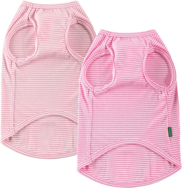 81EEvORoPoL._AC_SL1445 Dog Shirt,Combed Cotton T-Shirts,Soft Cool Boy Girl Tee for Extra Large Dogs Labrador,Pink Rose Striped XXXL