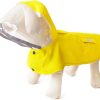 Dog Waterproof Raincoat with Poncho Hoodie, High Reflective Adjustable Yellow Pet Rain Jacket with Leash Hole for Small Medium and Large Dogs (Yellow, XXXX-Large)