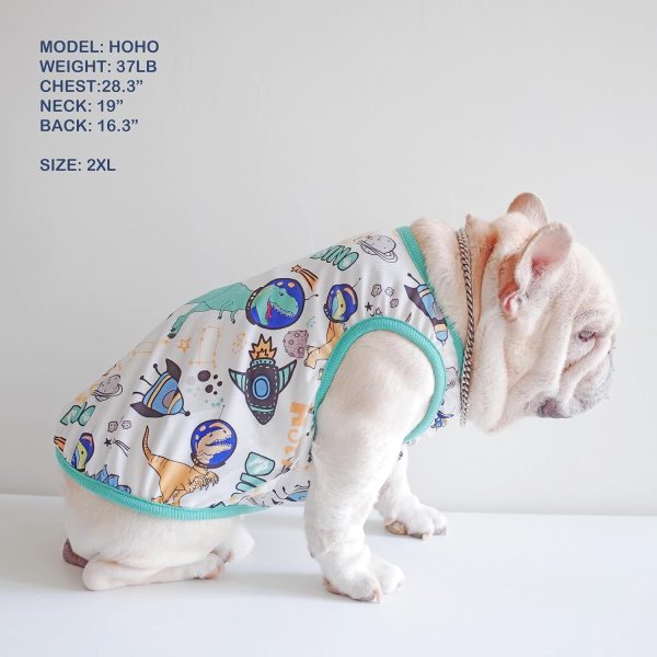 Dog Cooling Shirts Dog Summer Clothes for Small Medium Dogs and Cats, French Bulldogs Clothes Stretchy Summer Dog Clothes Dog Shirts for Small Medium Dogs, Sleeveless Planet Pattern