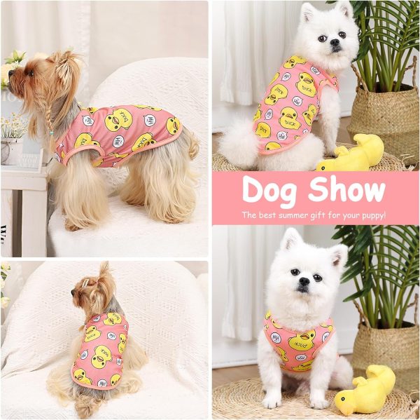 Dog Shirts for Small Dogs Girl Boy Dog Clothes Vest Cute Small Dog Shirt Soft Elastic Puppy Clothes Shirt Vest Pet T-Shirt Breathable Puppy Cat Clothes Tiny Dog Outfit Apparel