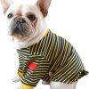 81XA17UIR9L._AC_SL1500 Striped Dog TShirts for Small Medium Dogs Boy Girl, Spring Summer Dog T Shirt Sweatshirt for French Bulldogs Pugs Chihuahua, Embroidered Hearts On Sleeves(L)