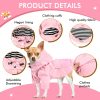 Puppy Raincoats with Buttons, Adjustable Drawstring and Storage Pocket, Rainproof/Waterproof, Fashionable Premium Dog Rain Jacket for Small Medium Dogs (Pink, M)