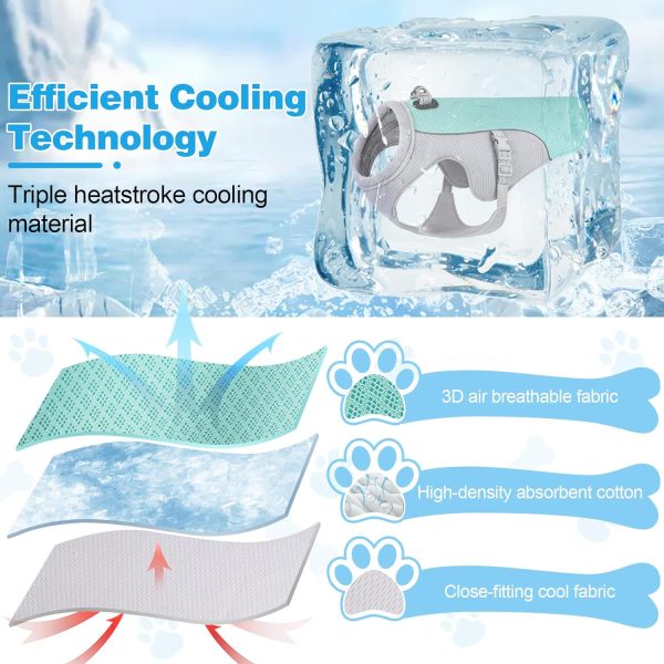 Dog Cooling Vest Dog Harness Cooler Jacket with Portable Water Bottle, for Walking Dog, Outdoor Camping and Hunting Training.(XXL)