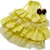 FIONA'S CLOSET Dog and Cat Clothes Sleeveless Dress Breathable Lace Cotton(Yellow, 1X-Large)