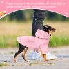 Puppy Raincoats with Buttons, Adjustable Drawstring and Storage Pocket, Rainproof/Waterproof, Fashionable Premium Dog Rain Jacket for Small Medium Dogs (Pink, M)