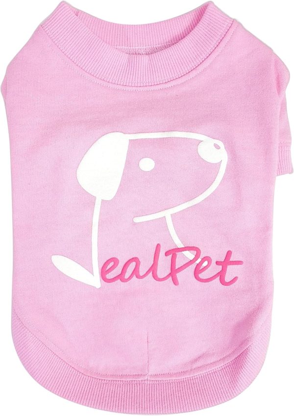 Dog T-Shirt Cotton Puppy Print Logo Soft Breathable Stretchy Simple Pet Apparel for Four Seasons Real Pastel Round Tee Shirt(Aqua, S)