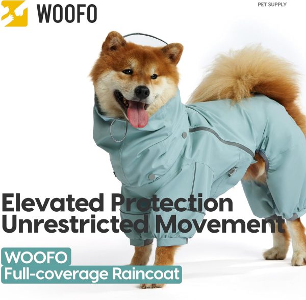 81n9SaGQvoL._AC_SL1500 Dog Raincoat, Extra Waterproof Dog Rain Jacket for Wet Weather|Full Wrap Design for Full Protection, Adjustable&Easy to Wear, Features Detachable Cap and Reflective Strip,Size 2XL