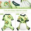 Pet Clothes Puppy Clothes for Small Dogs Boy Girl - Soft Stretch Dog Pajamas Dog Jumpsuit Cute Avocado Pattern Dog Pjs Shirts Dog Outfits Onesies for Chihuahua Yorkshire Teacup Dogs Cat Clothing