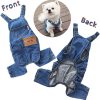 Dog Shirts Clothes Dog Denim Jumpsuit Overalls, Fashion Pet Jean Overalls Apparel, Comfortable Puppy Costumes for Small Medium Dogs&Cat, Dog Denim Shirts, Shirt & Pant Sets, Pets Outfits (M)
