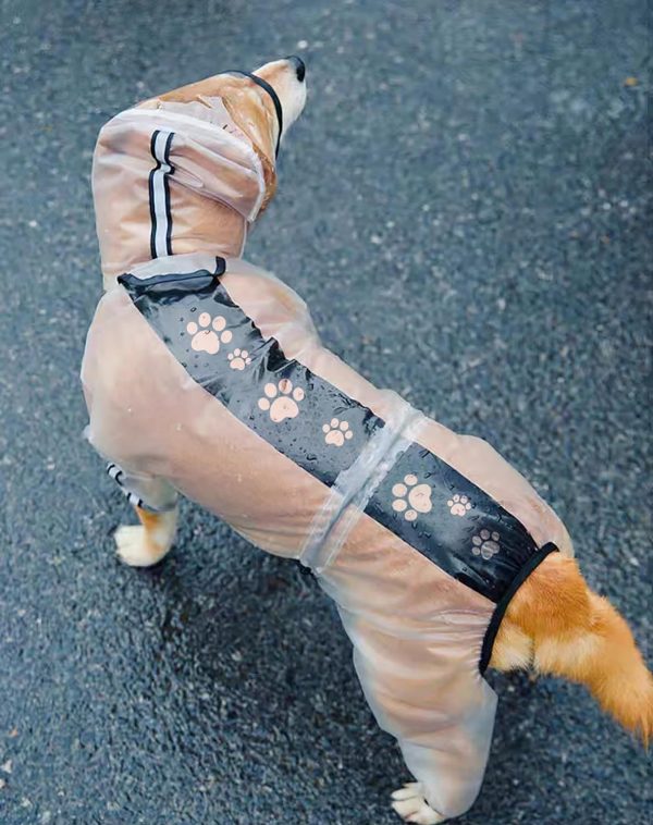 81ytjOzWBaL._AC_SL1500 Dog Raincoat, Pet Rain Coat, 4 Legs Dog Rain Jacket with Reflective Stripe, Water Proof Dog Poncho Snow Clothes for Small Medium Large Dogs