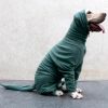 Extra Large Dog Pajamas Pjs Bodysuits Full Body Coverage Onesie Clothes Anxiety Calming Surgery Recovery Suit for Great Dane, Dark Green, 4X-Large