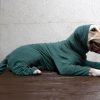 Extra Large Dog Pajamas Pjs Bodysuits Full Body Coverage Onesie Clothes Anxiety Calming Surgery Recovery Suit for Great Dane, Dark Green, 4X-Large