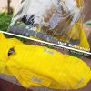 Dog Waterproof Raincoat with Poncho Hoodie, High Reflective Adjustable Yellow Pet Rain Jacket with Leash Hole for Small Medium and Large Dogs (Yellow, XXXX-Large)