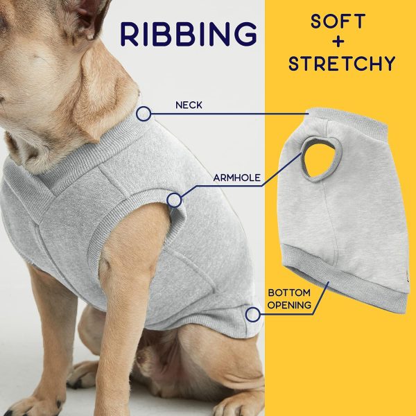 Casual Stretch Comfort Cotton Dog Sweatshirt Sweater Vest for Small Dogs, Medium Dogs, Big Dogs (X-Small, Royal Blue)
