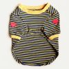 91NxWhHsyaL._AC_SL1500 Striped Dog TShirts for Small Medium Dogs Boy Girl, Spring Summer Dog T Shirt Sweatshirt for French Bulldogs Pugs Chihuahua, Embroidered Hearts On Sleeves(L)