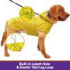 Dog Raincoat Reversible, Single Side Slicker Poncho Adjustable waterproof Dog Rain Jacket with Leash Hole/Reflective Stripe Hooded Snowproof Windproof Clothes for Small to 3X-Large Dogs, L
