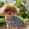 Dog Shirts Cotton Striped T-Shirt, Summer Pet Clothes for Small Dogs, 2-Pack Soft Puppy Apparel Cat Tee, Breathable Stretchy, Blue Yellow XL
