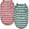 Dog Shirts Cotton Striped T-Shirt, Summer Pet Clothes for Small Dogs, 2-Pack Soft Puppy Apparel Cat Tee, Breathable Stretchy, Blue Yellow XL