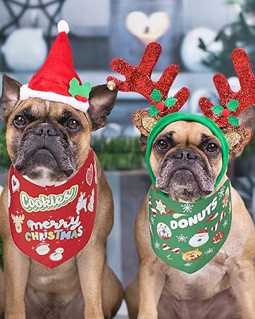 christmas dog bandanas