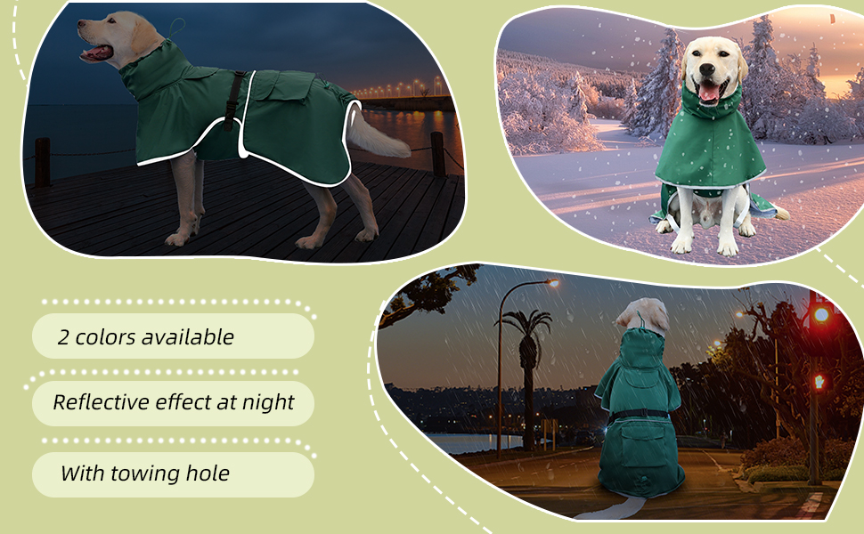 Dog Raincoat Green02